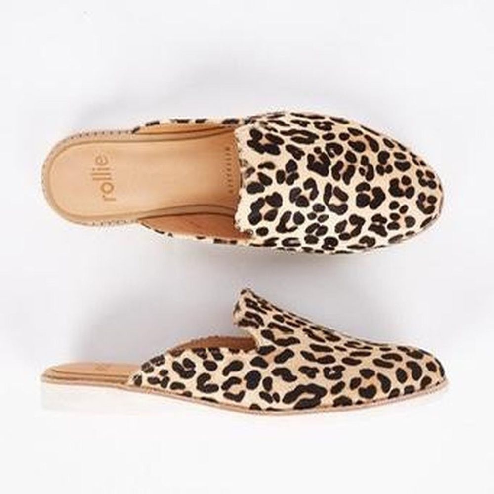 Rolie Leopard Print Haircalf Mule Flats – Slip On Loafers